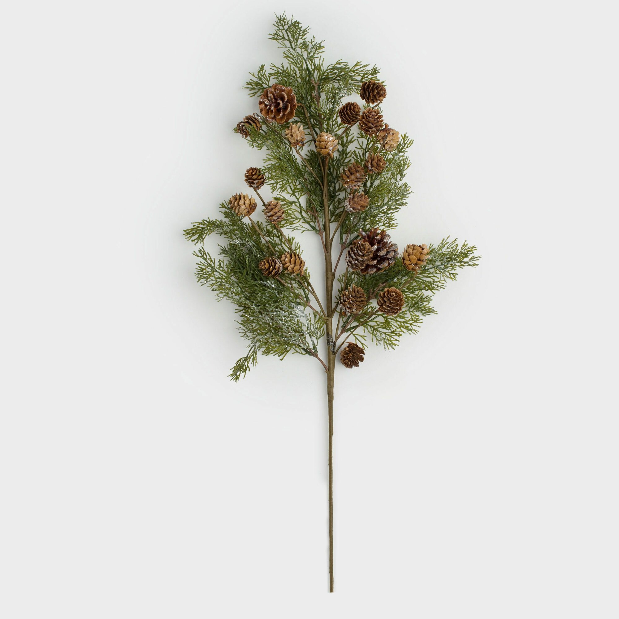Ветка декоративная 91 см полиэтилен/пенопласт Хвоя с шишками Conifer decor