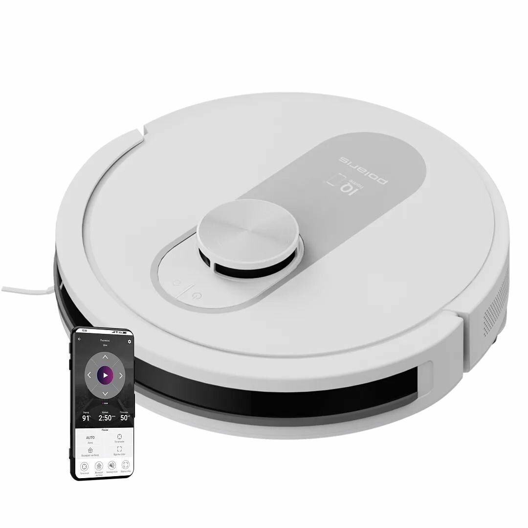 Робот-пылесос Polaris PVCR 4250 WIFI IQ Home, белый
