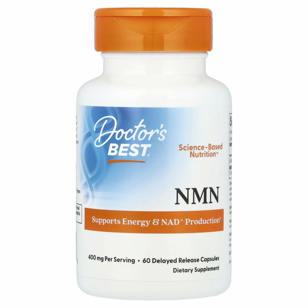Doctor's Best, NMN, 60 капсул с отсроченным высвобождением (200 мг в 1 капсуле)