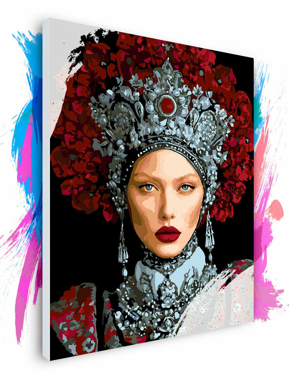 Картина по номерам на холсте В кокошнике, 60 х 80 см