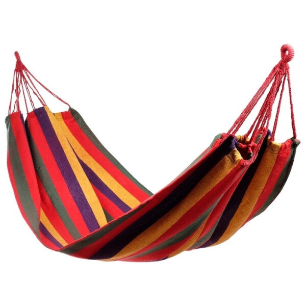 Гамак подвесной качели хлопок двухместный с чехлом 190 x 150 см цвет красный