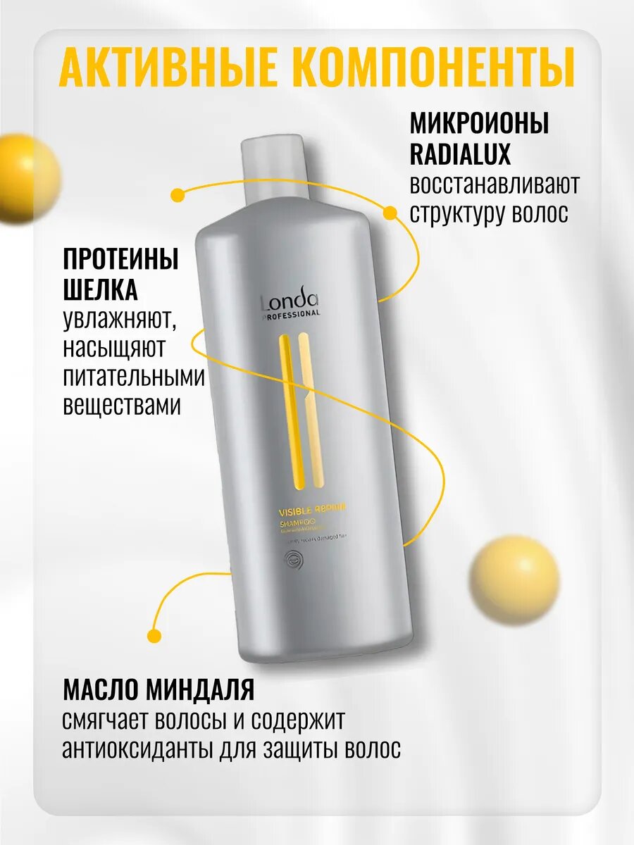 Изображение Londa Professional Шампунь для поврежденных волос 1000 мл Visible Repair
