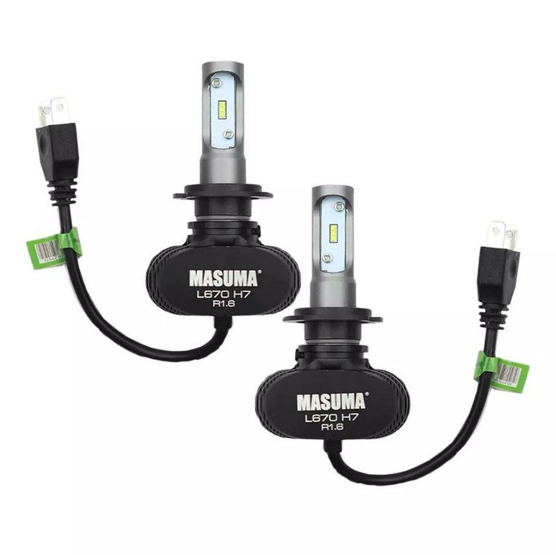 Masuma лампы светодиодные masuma led h7 6000k 4000lm px26d, комплект 2шт l670