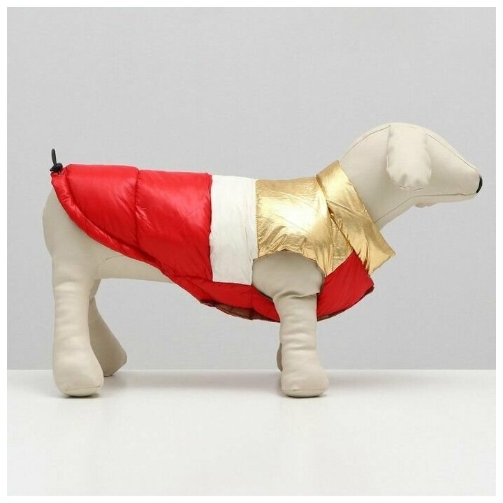 Одежда для животных. Куртка для собак с утяжкой размер 16, золото-красная, 1 шт. - фотография № 2