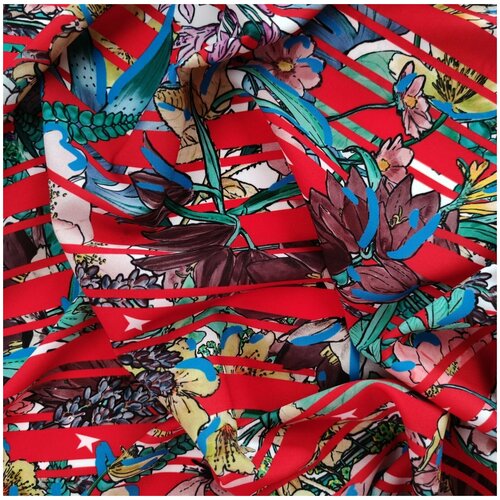 Ткань плательная принт 100% полиэстер , 50 см * 152 см, италия