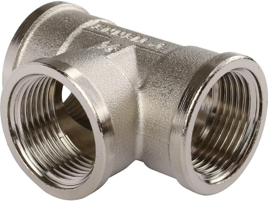 фото Тройник резьбовой ВР 3/4" никель TIEMME