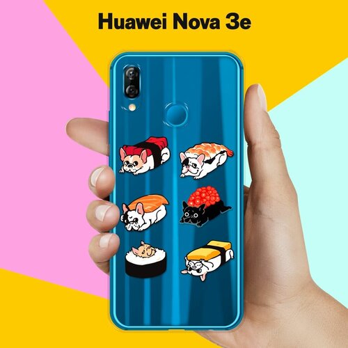 Силиконовый чехол Суши-собачки на Huawei Nova 3e силиконовый чехол суши собачки на honor 20