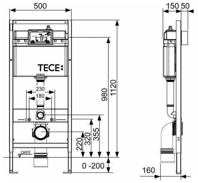 Готовый набор инсталляции для унитаза TECEbase 9400412 + унитаз подвесной BelBagno UNO BB3105CHR/SC - фотография № 2