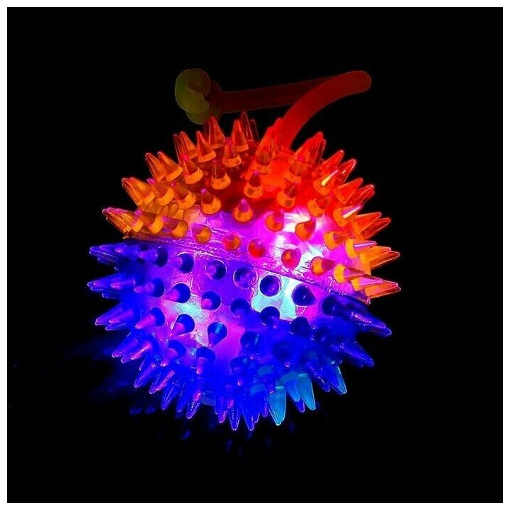 Мяч "Ёжик", световой, с пищалкой 7,5 см, в ассортименте, 12 шт. - фотография № 2