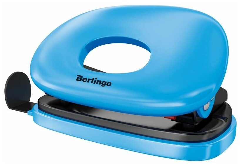 Дырокол Berlingo Round 10 листов пластиковый голубой