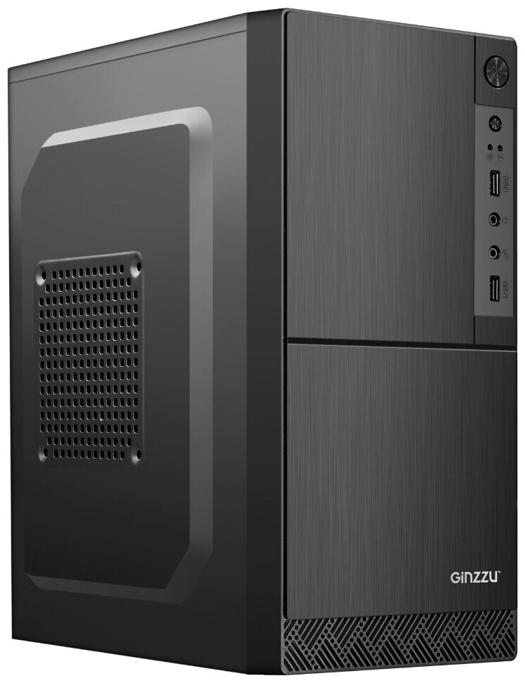 Компьютерный корпус GINZZU B190 Black, mATX, NoPSU, 2xU2 (17221)