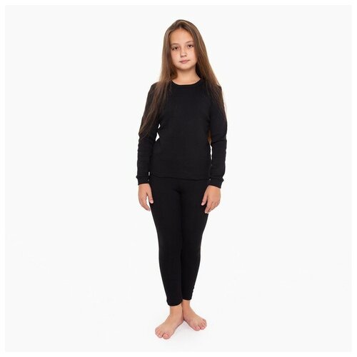 Термобельё для девочки (джемпер, брюки), цвет чёрный, рост 104 см