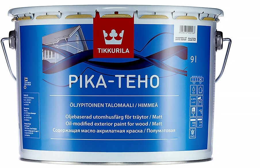 Краска по дереву содержащая масло Pika-Teho (Пика-Техо) TIKKURILA 9,0л бесцветный (база С)