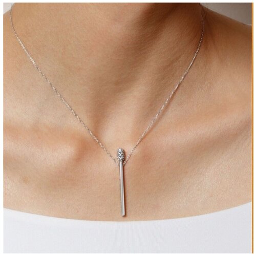 фото Колье. цепочка с кулоном. подвеска "спичка" с кристаллами "циркония" fashion jewelry