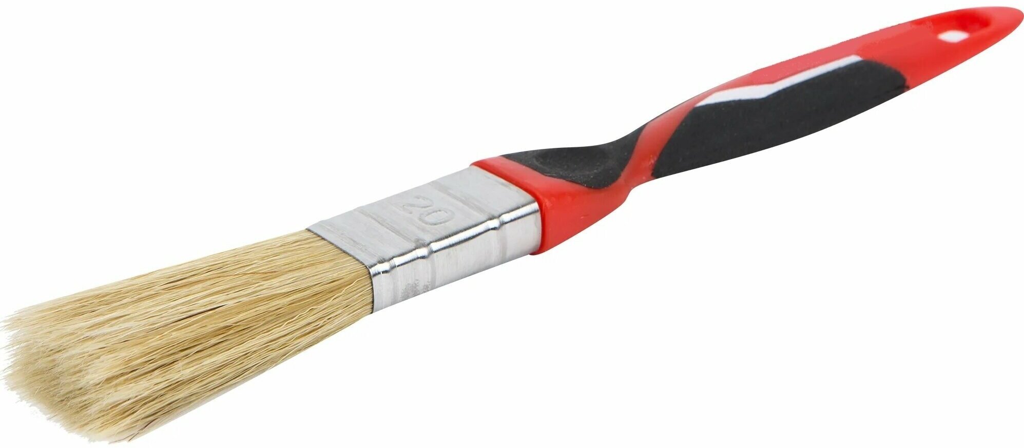 фото Кисть для алкидных красок, 20 мм, из синтетической щетины, кисть плоской формы, эргономичная ручка. Обеспечивает плотное покрытие поверхностей, окрашивание узких мест и щелей