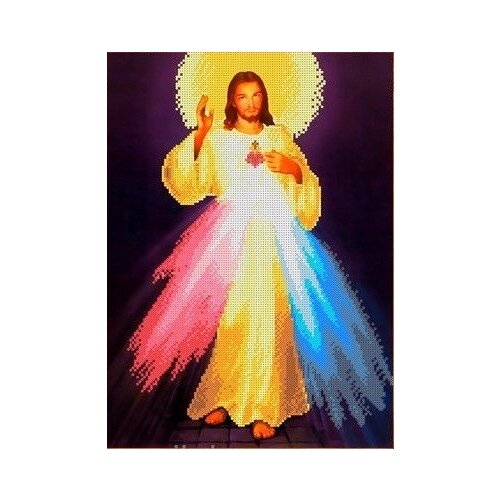Рисунок-схема на ткани Святейшее Сердце Иисуса святейшее сердце иисуса рисунок на ткани 27х37 каролинка ткби 3067