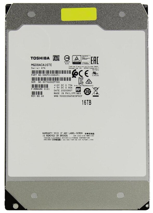 Жесткий диск TOSHIBA MG08 , 16Тб, HDD, SATA III, 3.5" - фото №13