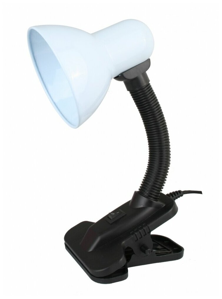 Настольный светильник с прищепкой белый 230В 60Вт E27 ЛОН Ultraflash UF-320P C01 12370 15608885