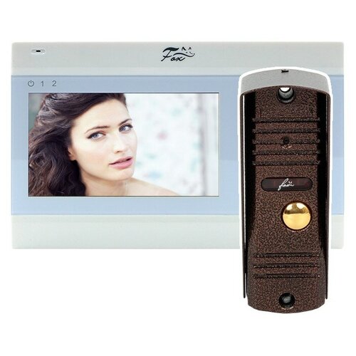 Комплект видеодомофона для квартиры FX-VD5S-KIT белый, диагональ экрана 5 дюймов, антивандальная вызывная панель