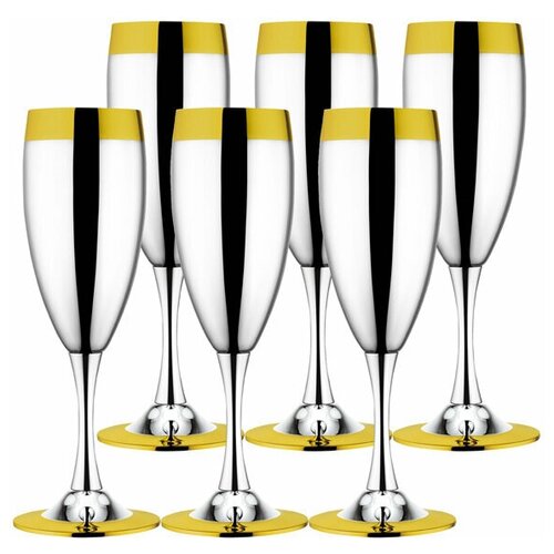 ZEPTER ЛА перле - Бокалы для шампанского с золотым декором 6 шт.