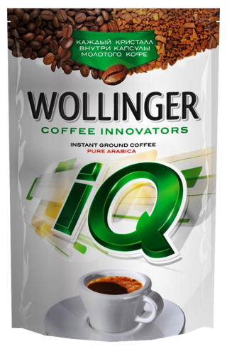 Кофе растворимый WOLLINGER IQ с молотым кофе, пакет, 190 г