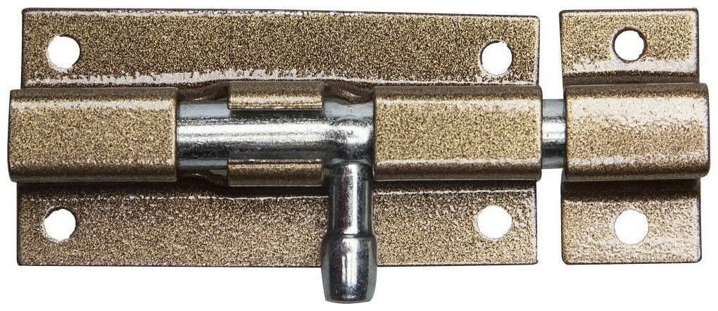 фото Задвижка накладная для окон и мебели "ШП-60 КМЦ", цвет коричневый металлик/цинк, 60мм