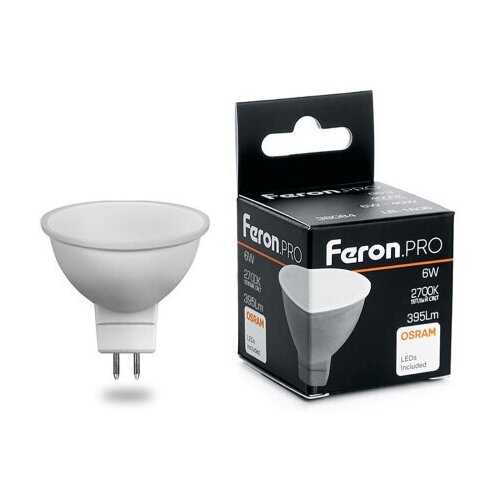 Лампа светодиодная Feron. PRO LB-1606 MR16 G5.3 6W 2700K (5шт) (арт. 38083)