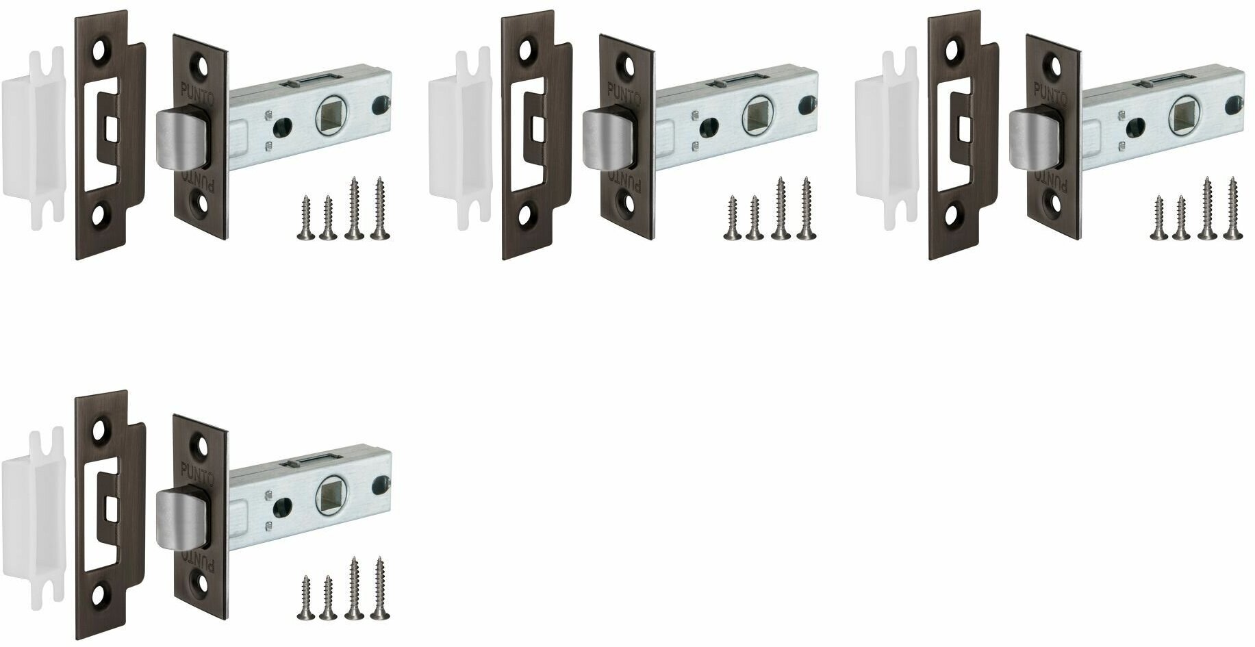 Защелка врезная Punto (Пунто) L45-8 GR Графит (комплект 4 штуки)