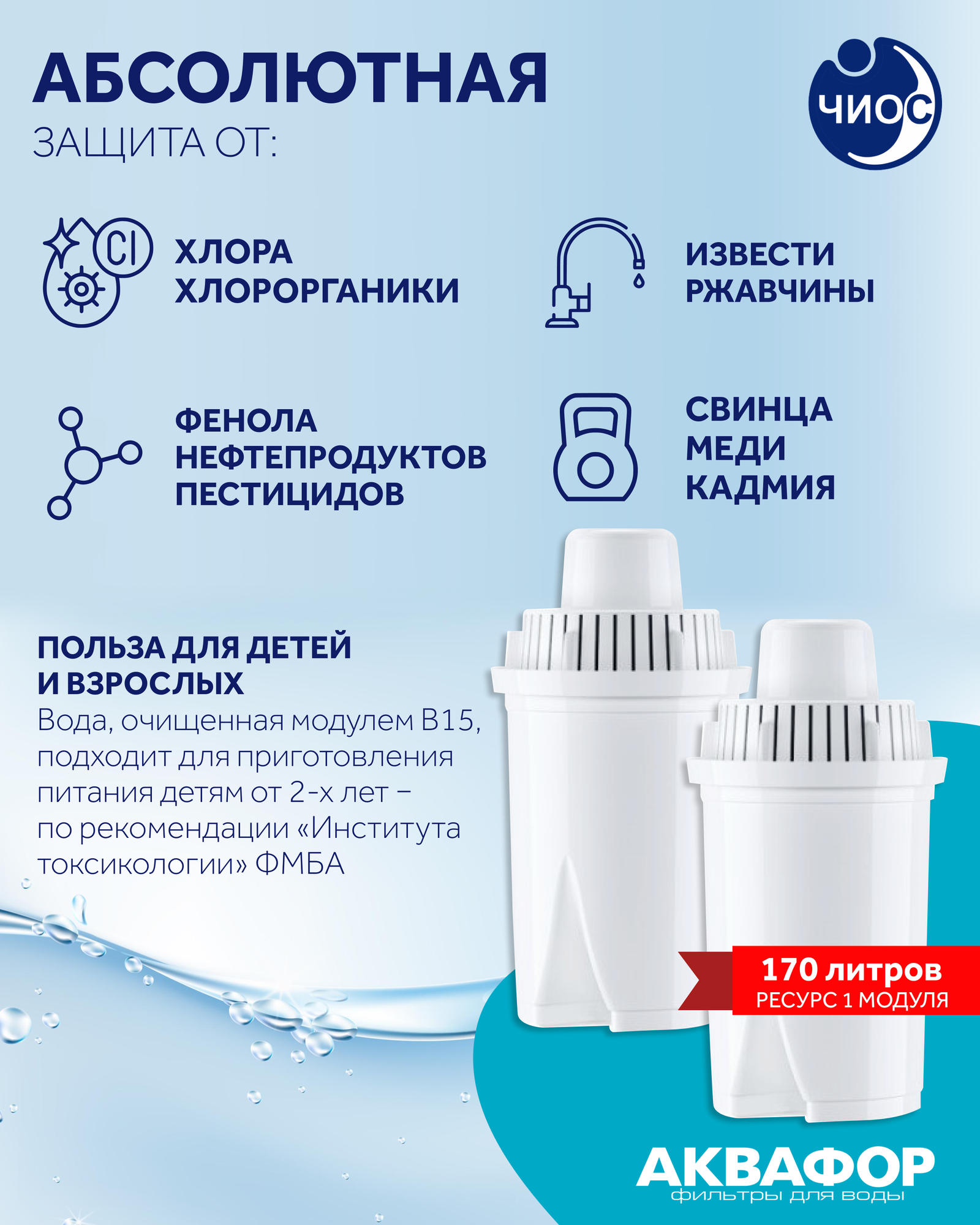 Картридж к Аквафору кувшину В15 (комплект из 3 шт) — фото 1