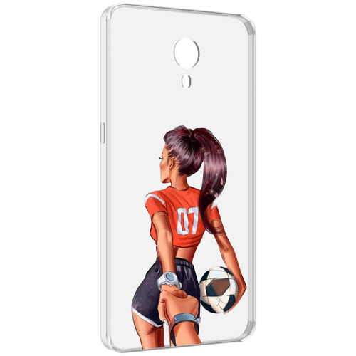 Чехол MyPads Девушка-футболистка женский для Meizu M3 Note задняя-панель-накладка-бампер