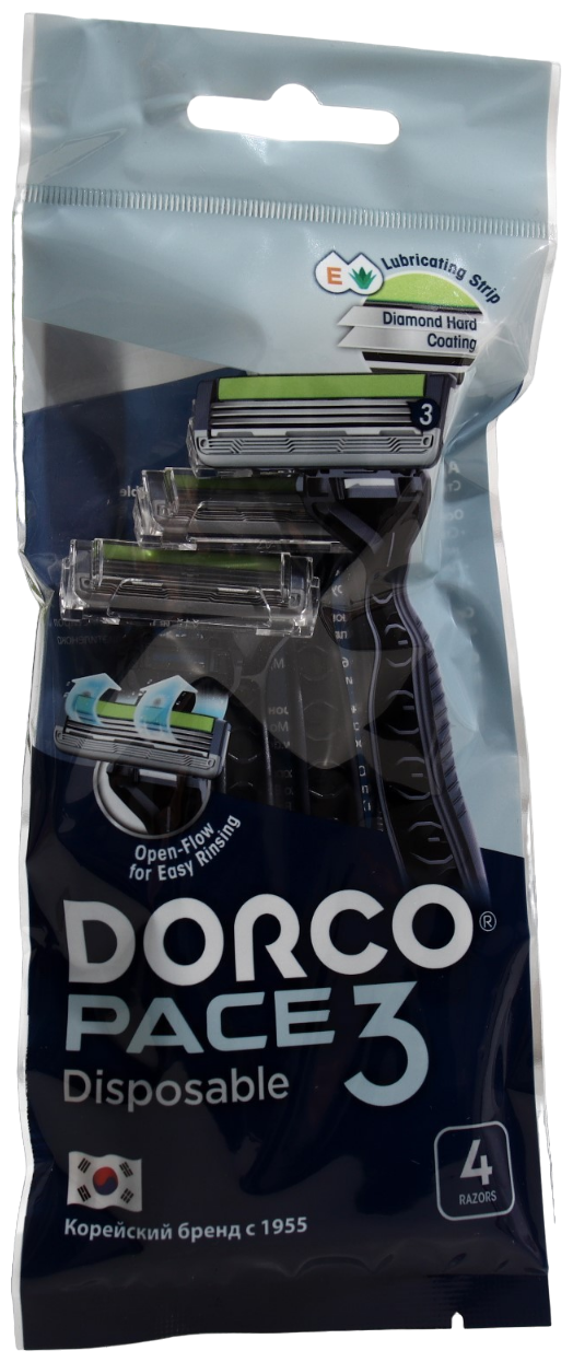 Одноразовый бритвенный станок Dorco Pace3 TRC200