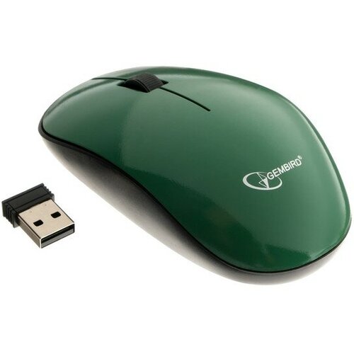 Мышь Gembird MUSW-111-GRN беспроводная оптическая 1200 dpi 24 ГГц 1xAA USB зелёная 90600₽