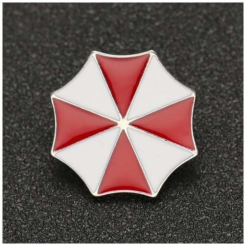 Брошь, белый, красный umbrella corporation cadou evil корпорация амбрелла каду