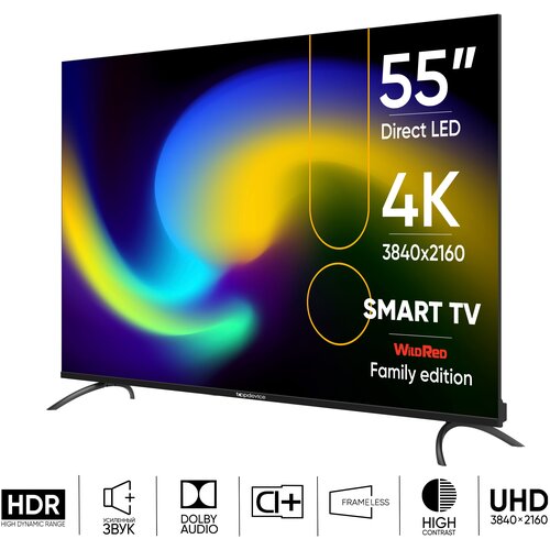 55" Телевизор Topdevice TV 55" ULTRA, UHD 4K, Smart TV WildRed, черный