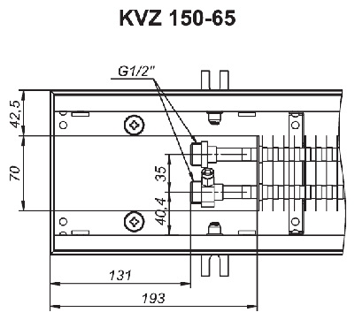 Внутрипольный мощный конвектор TECHNO KVZ 150-65-800 с естественной конвекцией, без решетки