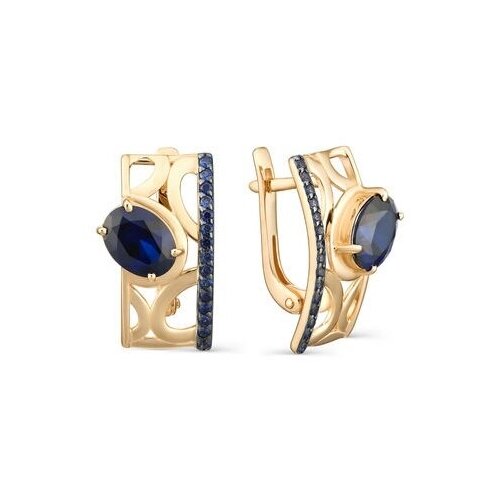 Серьги Bolshakoff, красное золото, 585 проба, топаз, фианит