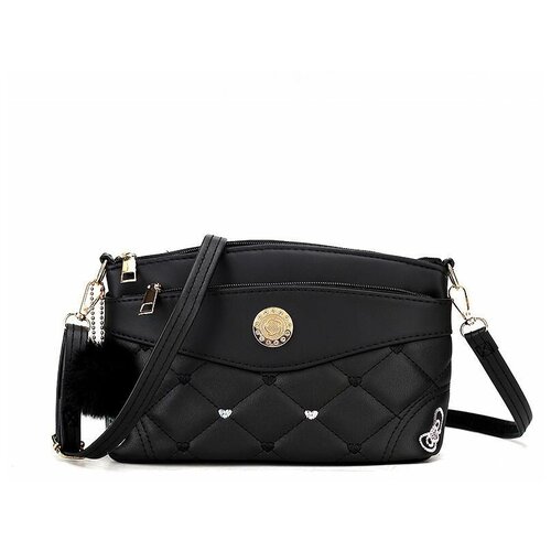 фото Женская сумка мессенджер porfetto, черная.