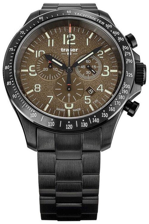 Наручные часы traser P67 professional, черный, коричневый