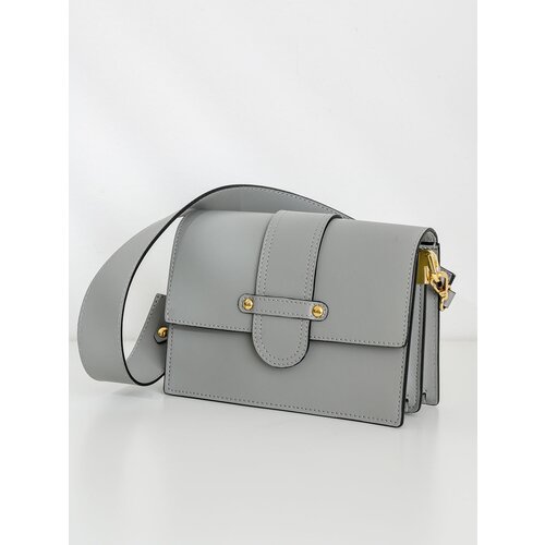 фото Сумка сэтчел steffalini, фактура гладкая, серый