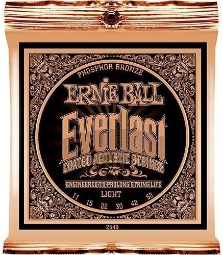 Ernie Ball 2548 струны для акуст. гитары Everlast Phosphor Bronze Light (11-15-22w-30-42-52)