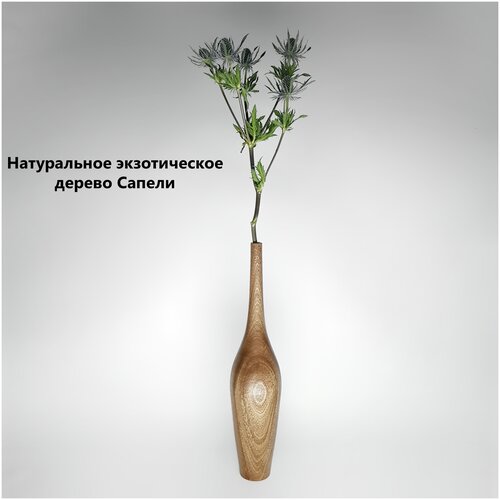 Дизайнерская настольная/напольная ваза для сухоцветов из натурального дерева