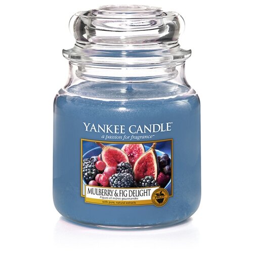 фото Yankee candle / свеча средняя в стеклянной банке инжир и ежевика mulberry & fig delight 411 гр / 65-90 часов