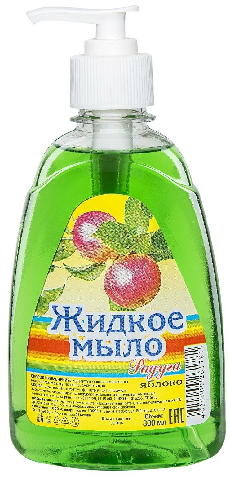 Радуга Жидкое мыло Яблоко, 522 г — купить в интернет-магазине по низкой ...