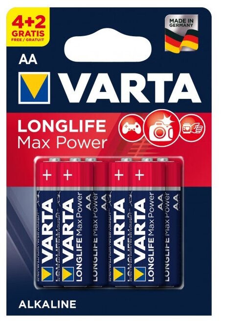 Батарейка VARTA LongLife MAX POWER AA LR 06 6шт