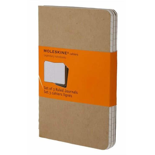 Блокнот Moleskine Cahier Journal, 64стр, в линейку, бежевый [qp411]