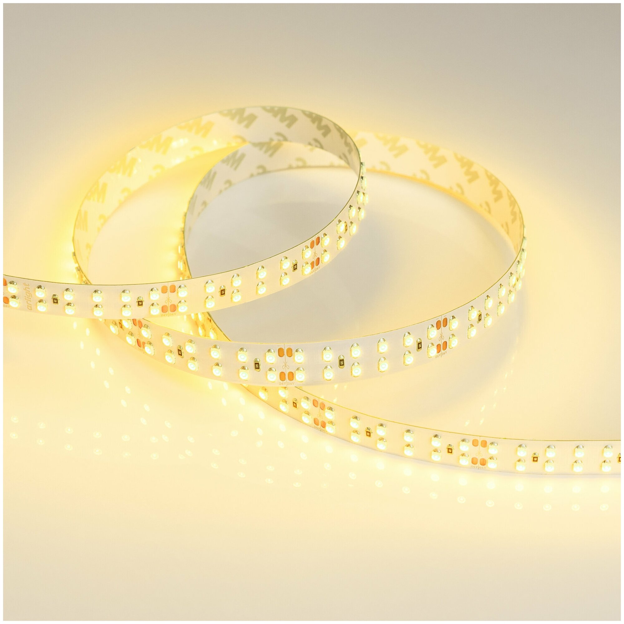 Светодиодная лента RT 2-5000 24V Yellow 2x2 (3528, 1200 LED, LUX) (Arlight, 19.2 Вт/м, IP20) - фотография № 6