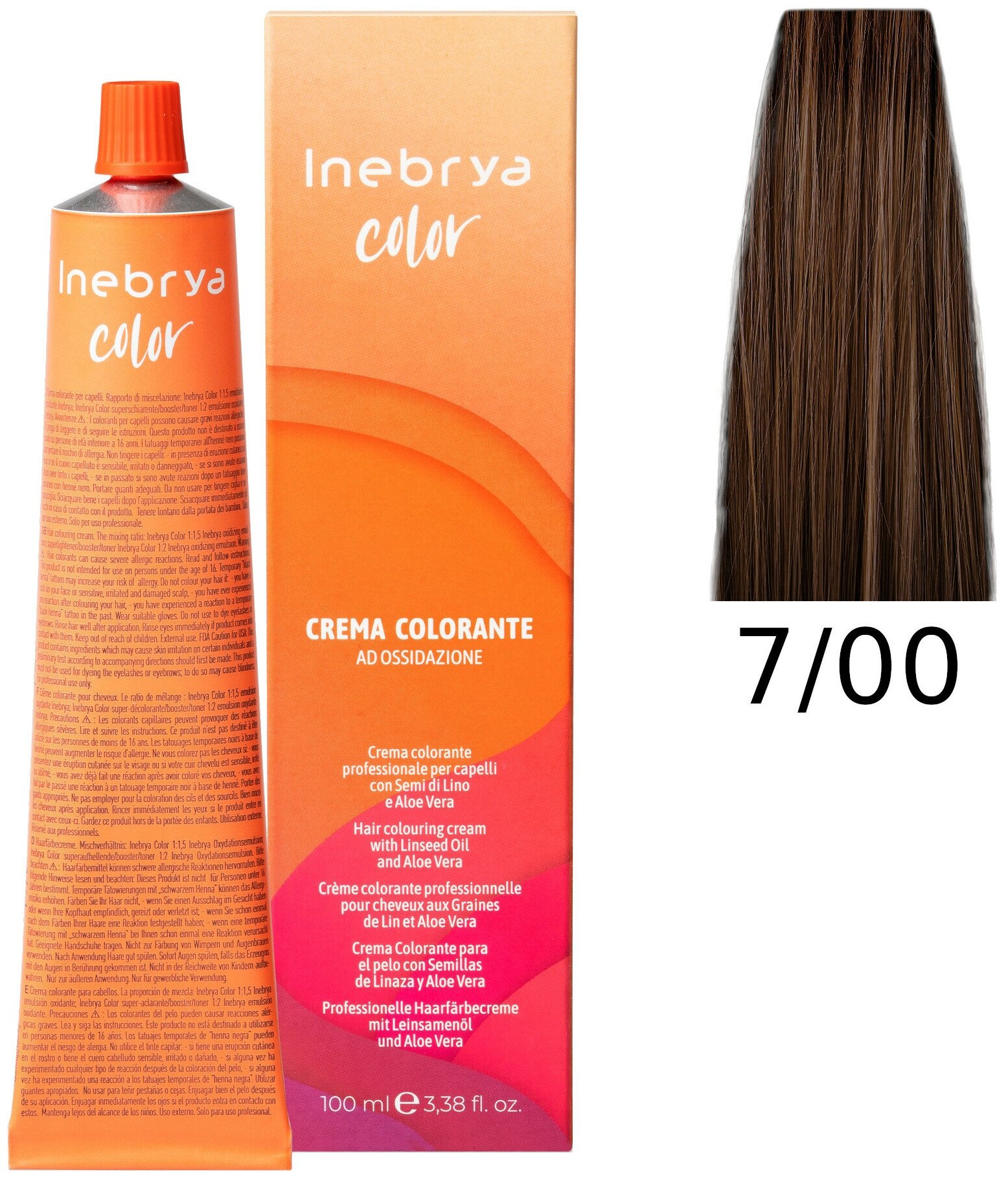 Крем-краска Inebrya Color Professional 7/00 Блонд Натуральный насыщенный 100 мл