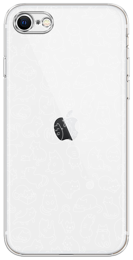 Силиконовый чехол на Apple iPhone 7 / Айфон 7 "Шкодливые котики", прозрачный