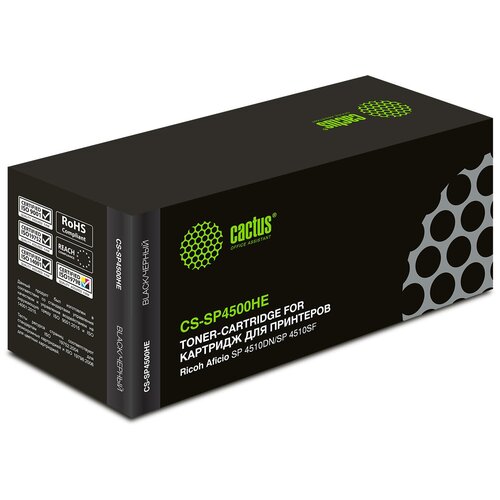 Картридж лазерный Cactus CS-SP4500HE 407318 черный (12000 страниц) для Ricoh Aficio SP 4510DN/SP 4510SF