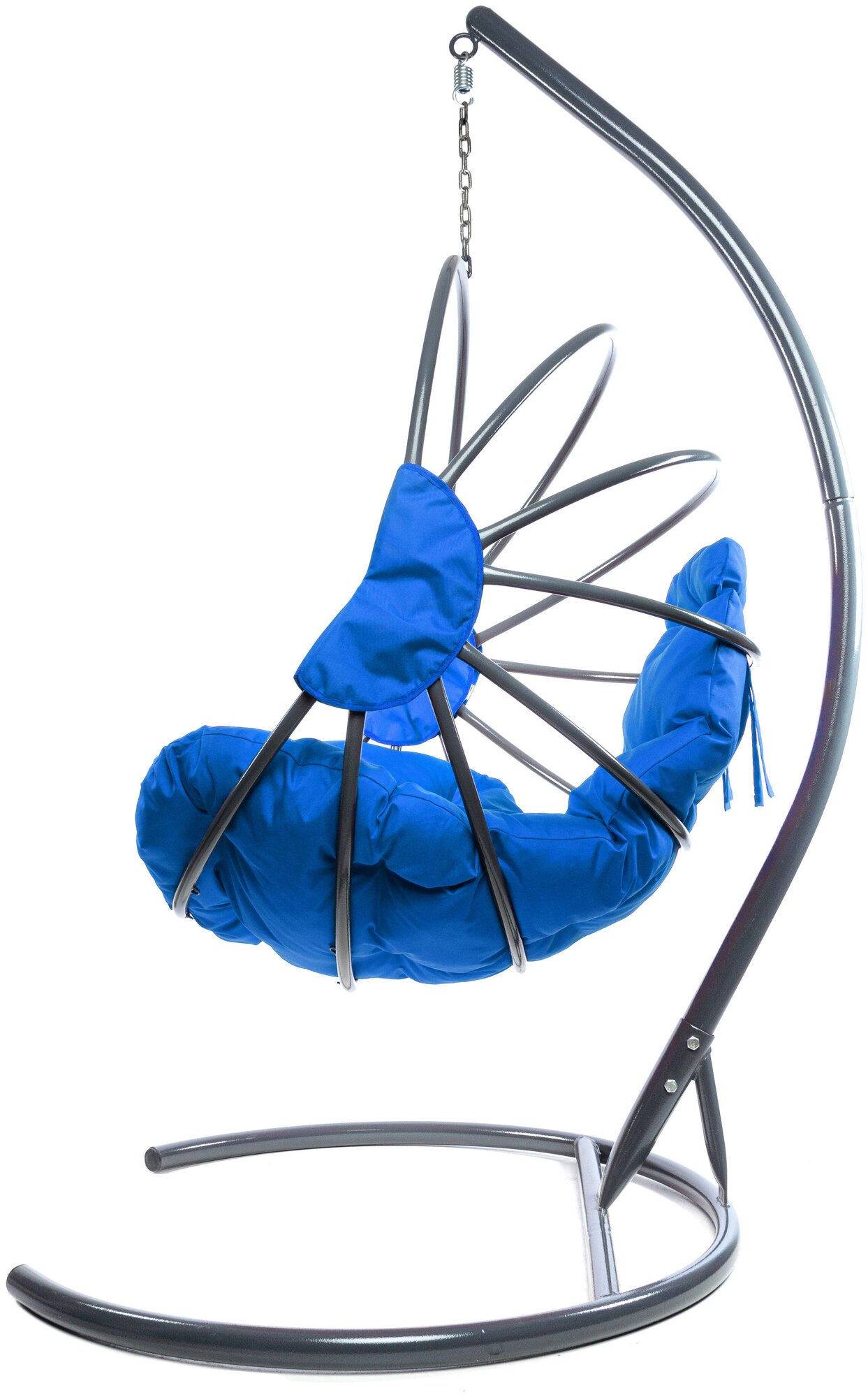 Подвесное кресло M-Group веер, разборный серый, синяя подушка - фотография № 3